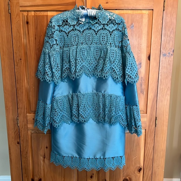 ERDEM Lyndell layered guipure-lace & mikado satin Dress - Picture 2 of 12